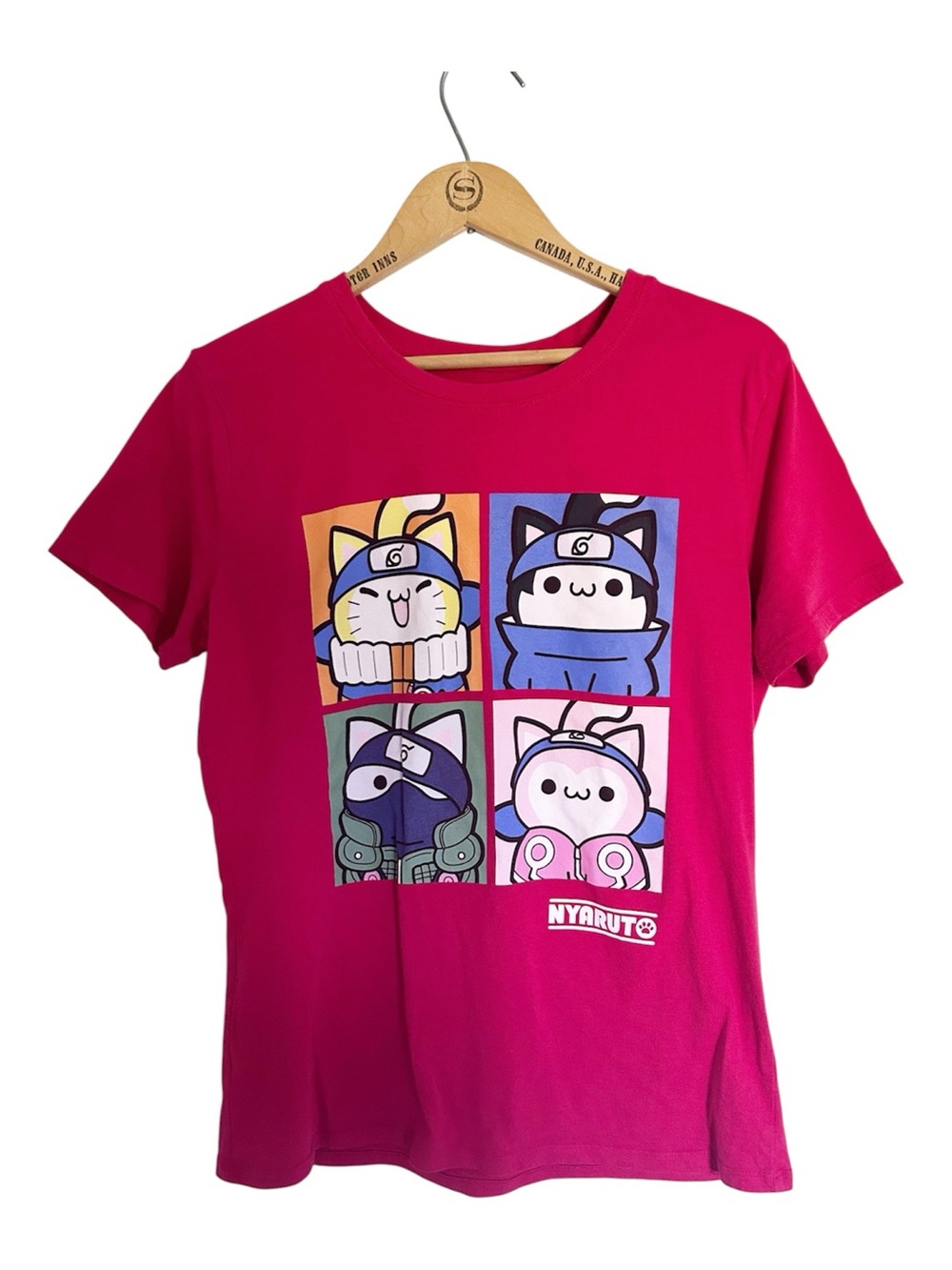 Naruto Red Graphic T-Shirt Cotton-Blend Size Large Fandom Collectable